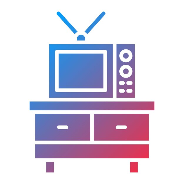 Imagen vectorial del icono del soporte de la TV Se puede utilizar para artículos para el hogar