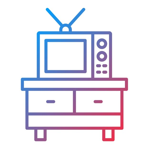 Imagen vectorial del icono del soporte de la TV Se puede utilizar para artículos para el hogar