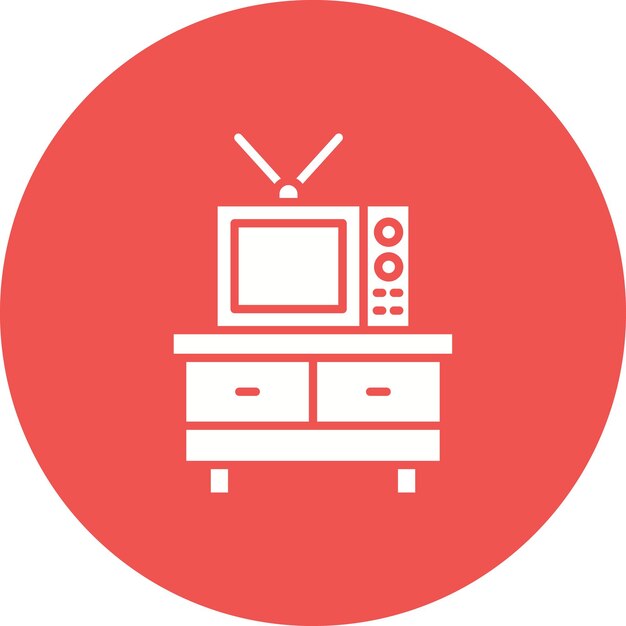Imagen vectorial del icono del soporte de la TV Se puede utilizar para artículos para el hogar