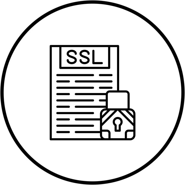 Imagen vectorial del icono de SSL Se puede utilizar para los servicios de dinero en línea