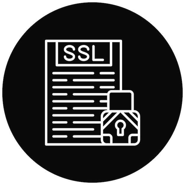 Imagen vectorial del icono de SSL Se puede utilizar para los servicios de dinero en línea