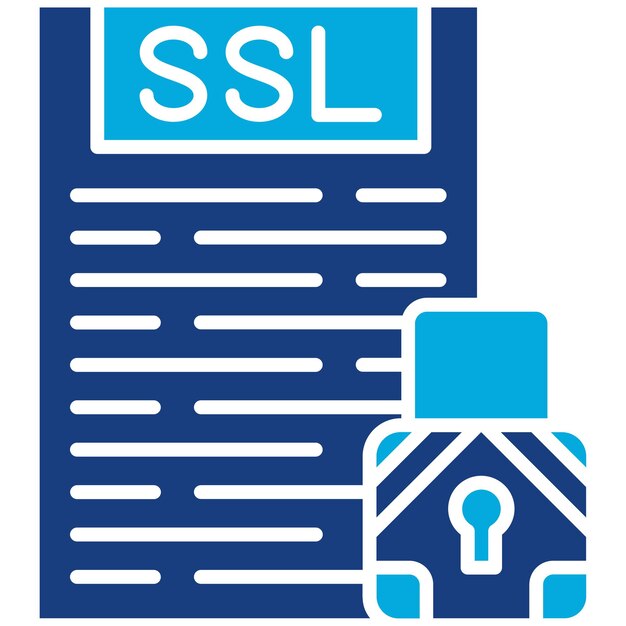 Imagen vectorial del icono de SSL Se puede utilizar para los servicios de dinero en línea