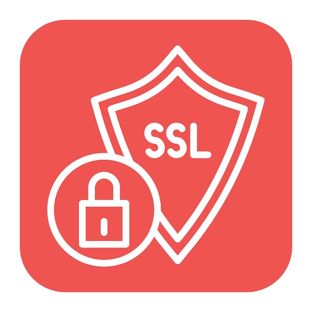 Imagen vectorial de icono SSL Se puede utilizar para la tienda en línea