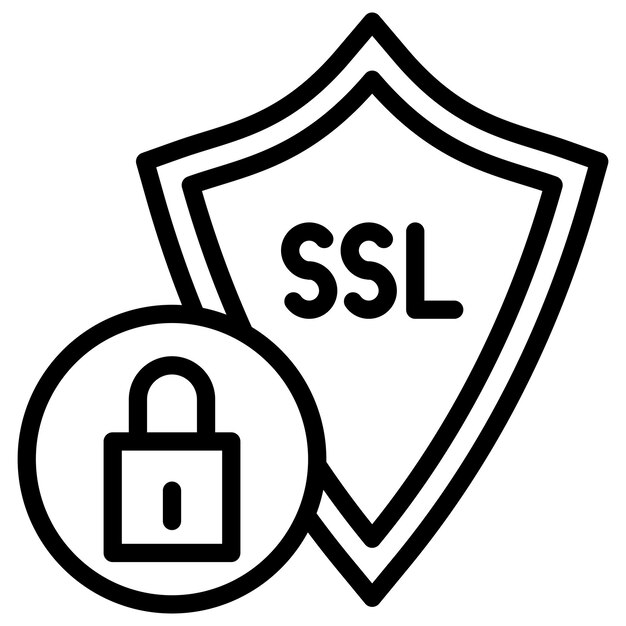 Imagen vectorial de icono SSL Se puede utilizar para la tienda en línea