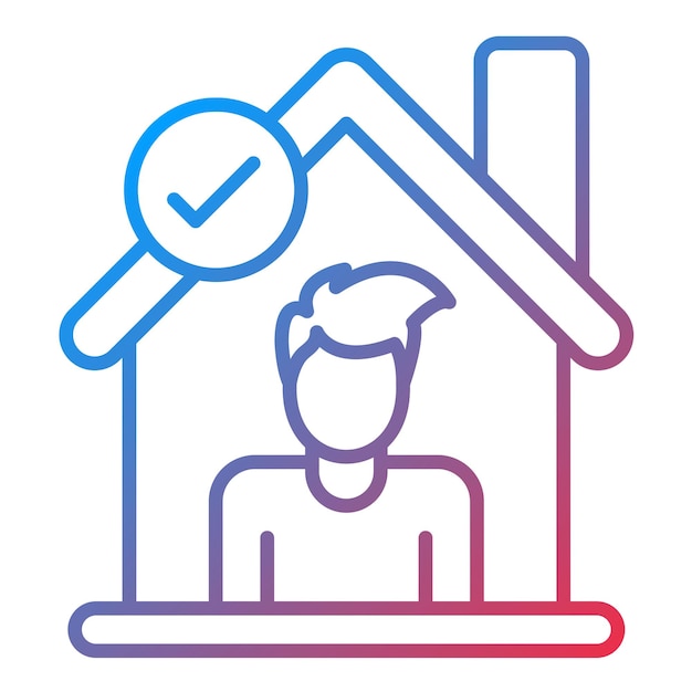 Imagen vectorial del icono de Stay Home Se puede utilizar para trabajar desde casa