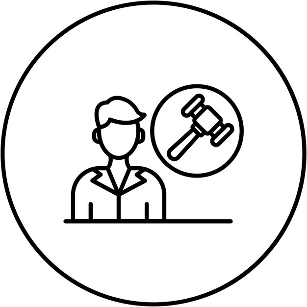 Imagen vectorial del icono del subastador masculino Se puede utilizar para la Casa de Subastas