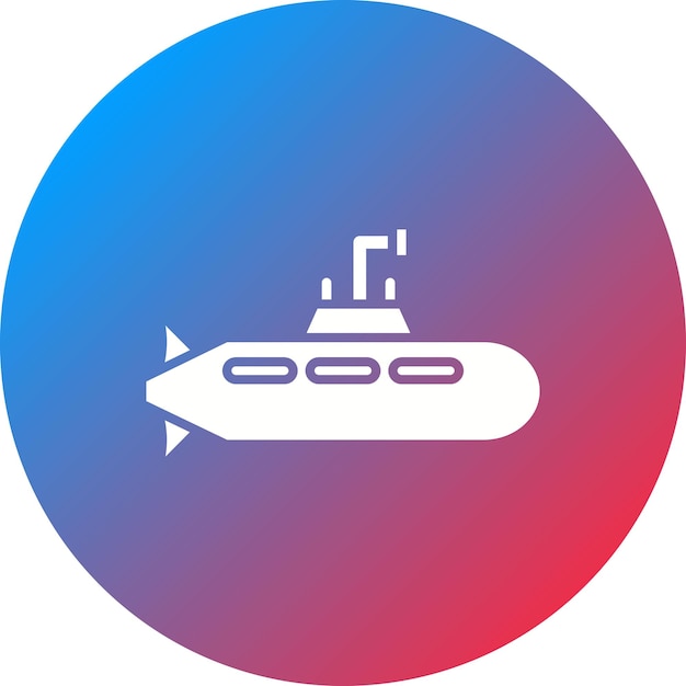 Imagen vectorial de icono de submarino del ejército Se puede usar para militares