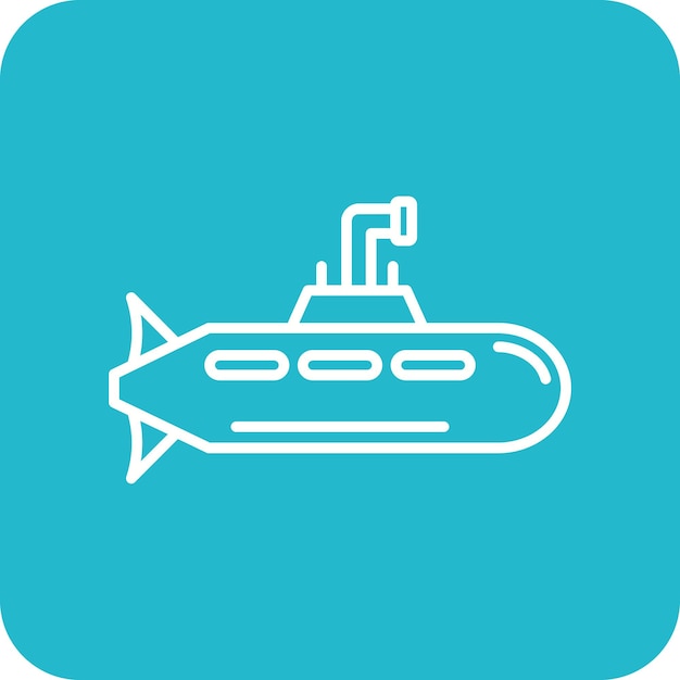 Imagen vectorial de icono de submarino del ejército Se puede usar para militares
