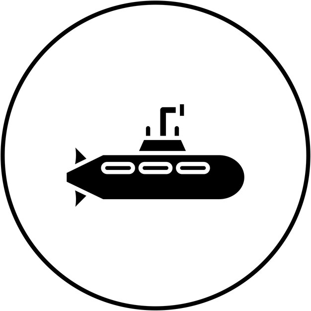 Imagen vectorial de icono de submarino del ejército Se puede usar para militares