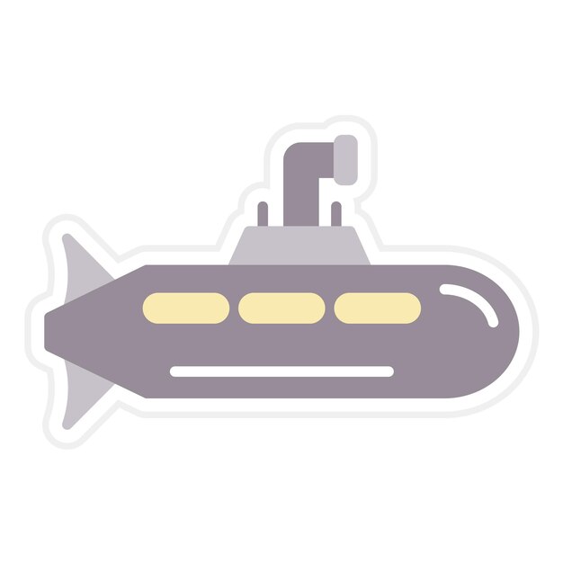 Imagen vectorial de icono de submarino del ejército Se puede usar para militares