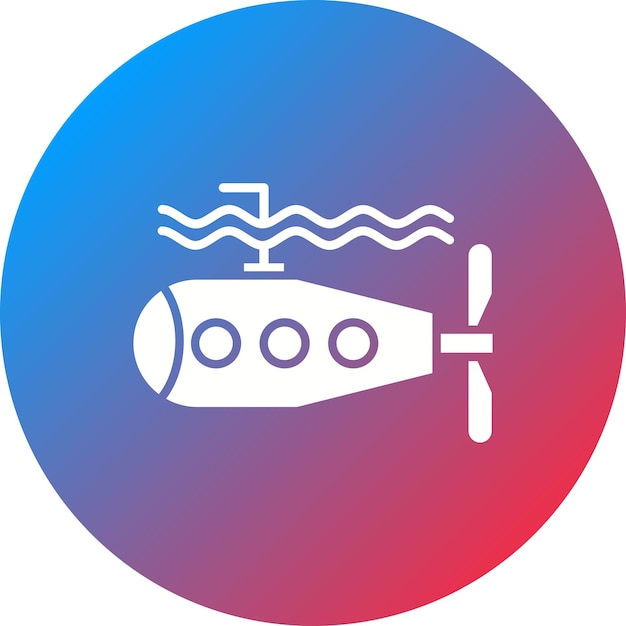 Imagen vectorial del icono submarino Se puede utilizar para la energía nuclear