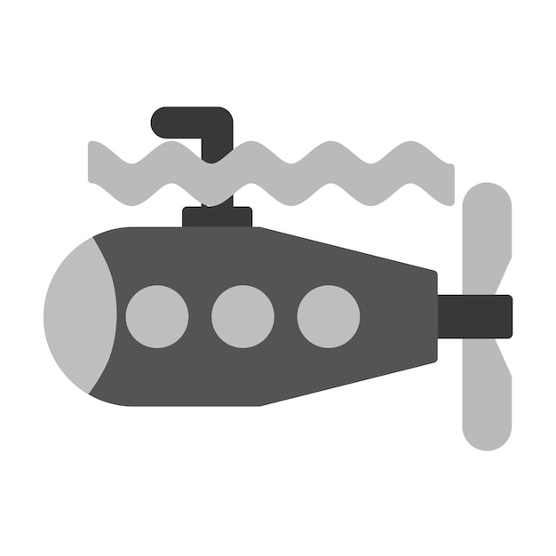 Imagen vectorial del icono submarino Se puede utilizar para la energía nuclear