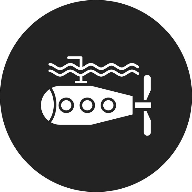 Imagen vectorial del icono submarino Se puede utilizar para la energía nuclear