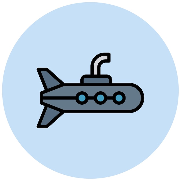 Imagen vectorial del icono submarino Se puede utilizar para el Océano