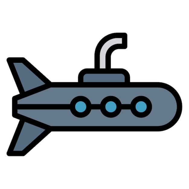 Imagen vectorial del icono submarino Se puede utilizar para el Océano