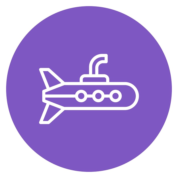 Imagen vectorial del icono submarino Se puede utilizar para el Océano