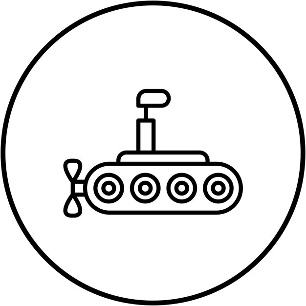 Imagen vectorial del icono submarino Se puede utilizar para el transporte