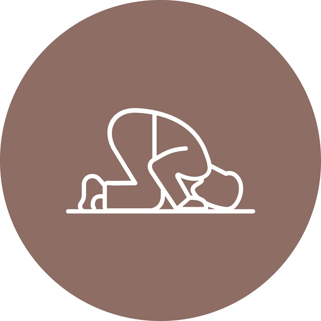 Imagen vectorial del icono de Sujud Se puede usar para el Ramadán