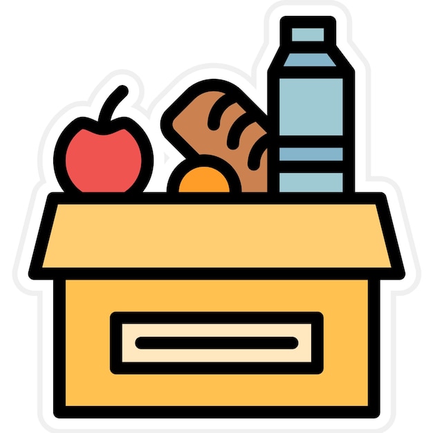 Imagen vectorial del icono de suministros de alimentos Se puede usar para la peregrinación del Hajj