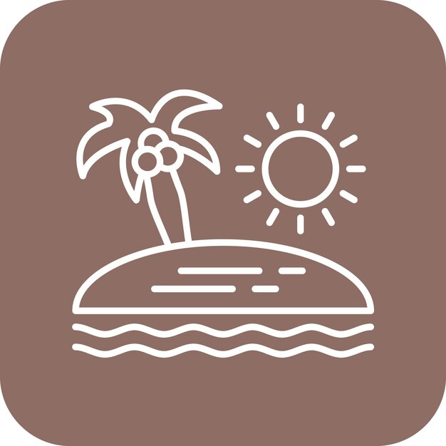 Imagen vectorial del icono Sunset On Beach Se puede usar para viajes
