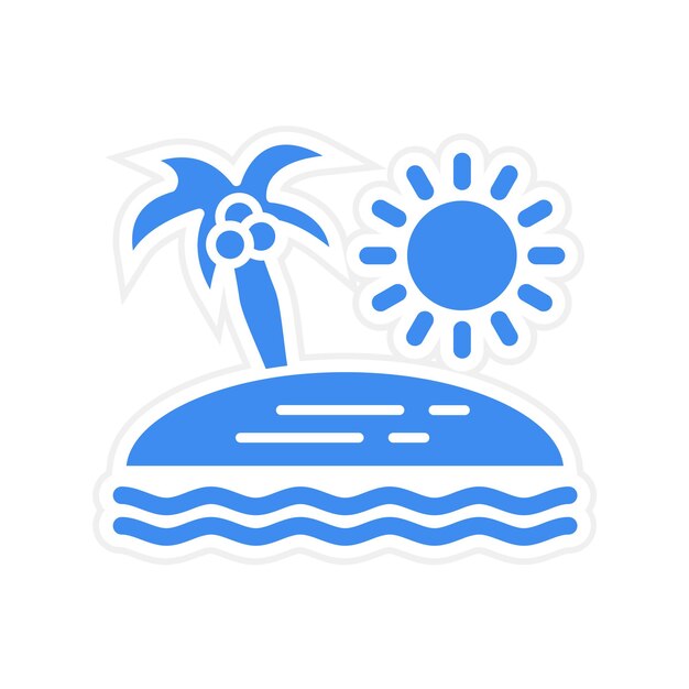 Imagen vectorial del icono Sunset On Beach Se puede usar para viajes