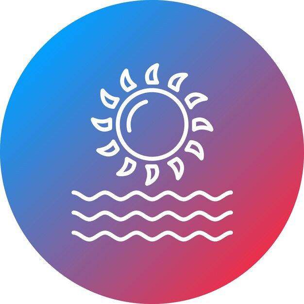 Imagen vectorial del icono de Sunset View Se puede utilizar para la Agencia de Viajes