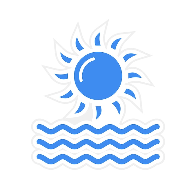 Imagen vectorial del icono de Sunset View Se puede utilizar para la Agencia de Viajes