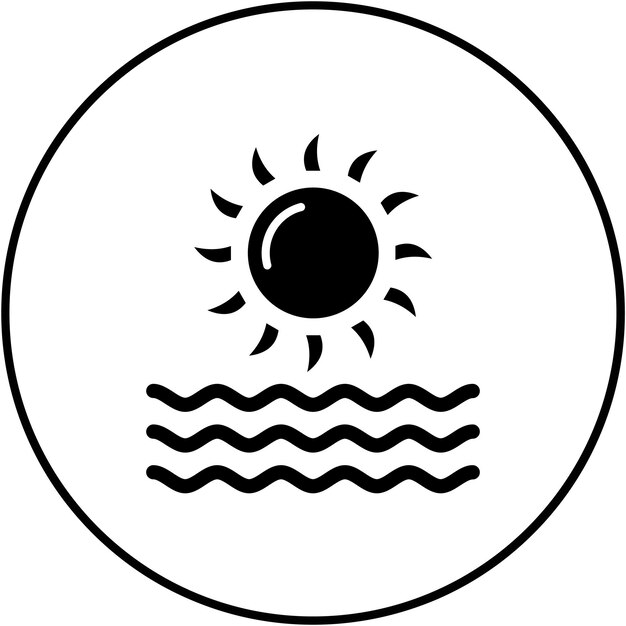 Imagen vectorial del icono de Sunset View Se puede utilizar para la Agencia de Viajes