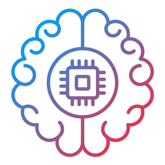 Imagen vectorial del icono de súper inteligencia Se puede utilizar para el análisis de datos