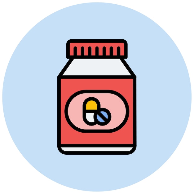 Imagen vectorial del icono del suplemento Se puede utilizar para la nutrición