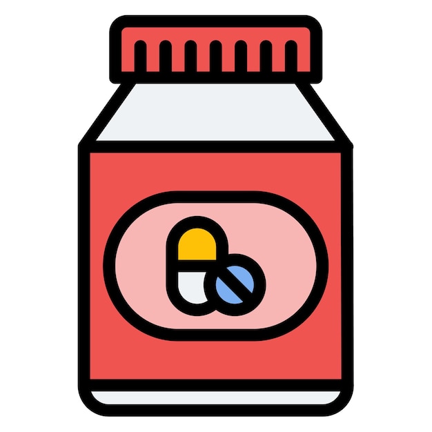 Imagen vectorial del icono del suplemento Se puede utilizar para la nutrición