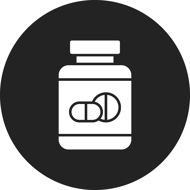Imagen vectorial del icono de los suplementos Se puede utilizar para el chequeo de salud