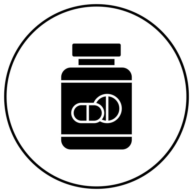 Imagen vectorial del icono de los suplementos Se puede utilizar para el chequeo de salud