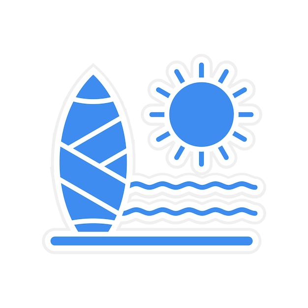 Imagen vectorial de icono de surf Se puede usar para deportes acuáticos
