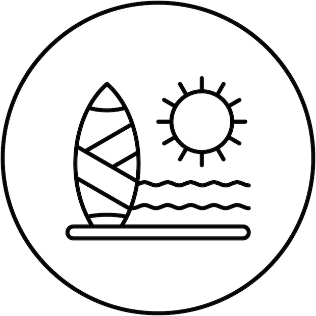 Imagen vectorial de icono de surf Se puede usar para deportes acuáticos