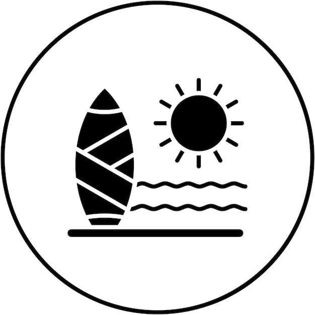 Imagen vectorial de icono de surf Se puede usar para deportes acuáticos