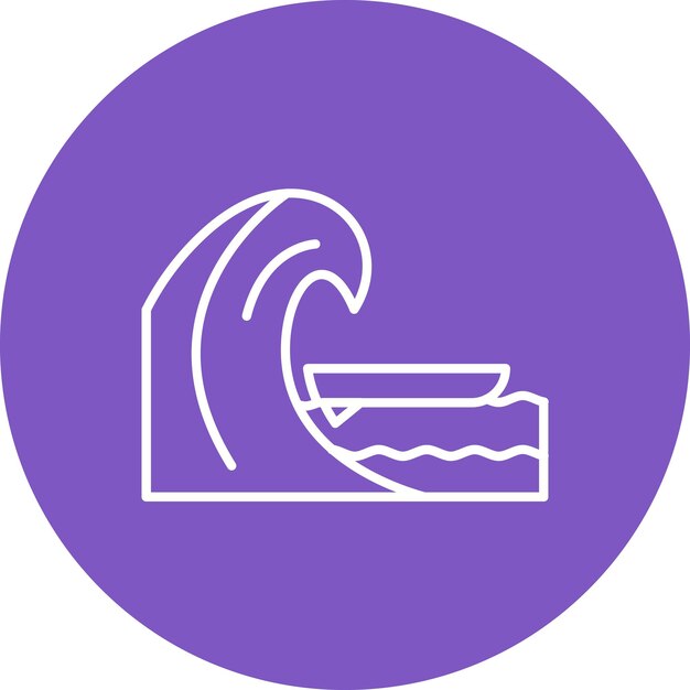 Imagen vectorial de icono de surf Se puede usar para deportes