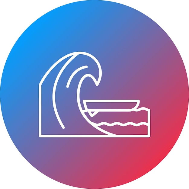 Imagen vectorial de icono de surf Se puede usar para deportes