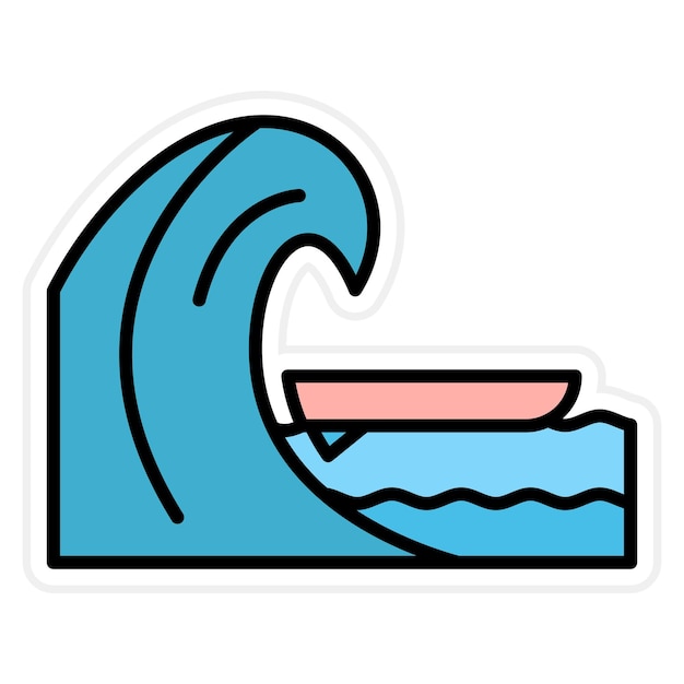 Imagen vectorial de icono de surf se puede usar para deportes