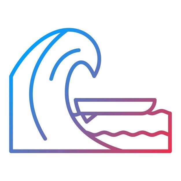 Imagen vectorial de icono de surf Se puede usar para deportes