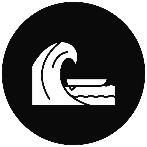 Imagen vectorial de icono de surf Se puede usar para deportes