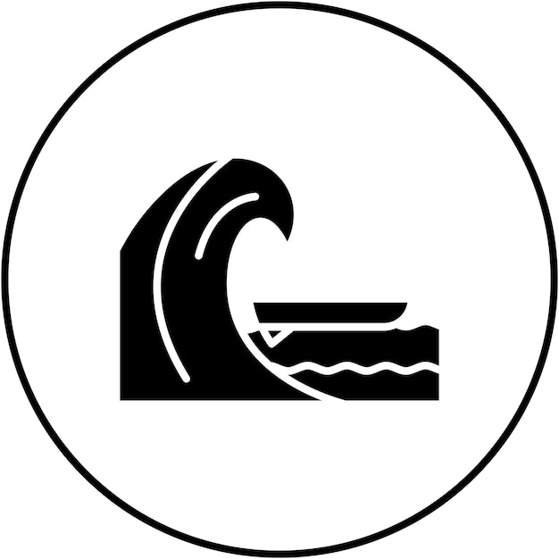 Imagen vectorial de icono de surf Se puede usar para deportes