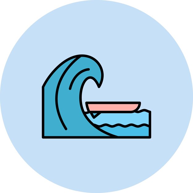 Imagen vectorial de icono de surf Se puede usar para deportes