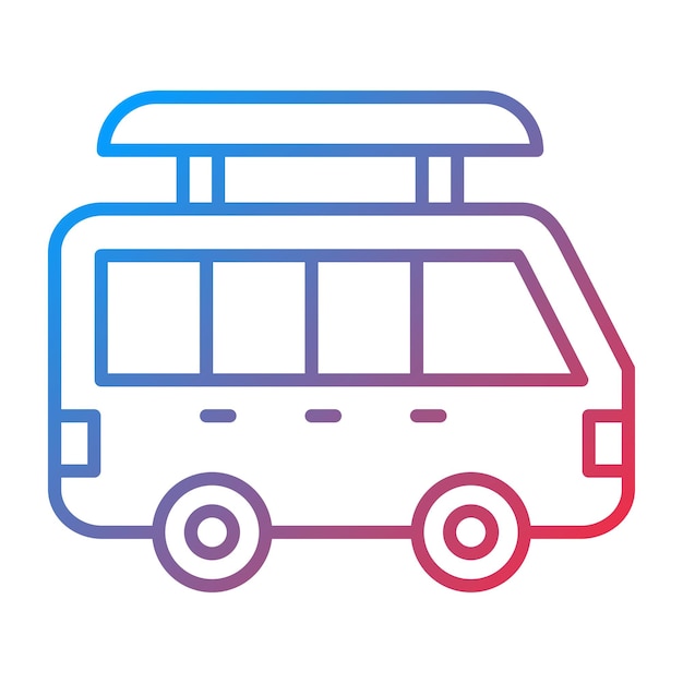 Imagen vectorial del icono de Surf Van Se puede usar para el verano