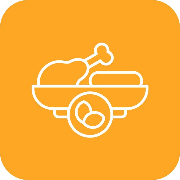 Imagen vectorial del icono de sustitución de alimentos Puede utilizarse para la restauración