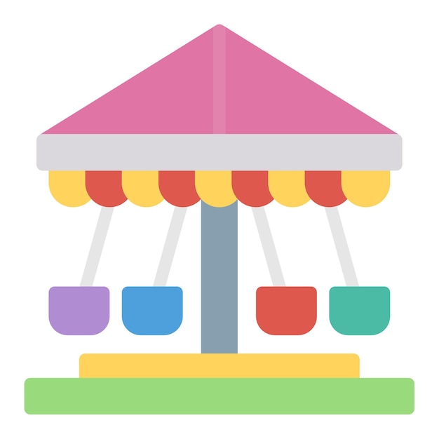Imagen vectorial del icono de Swing Ride Se puede usar para el parque acuático