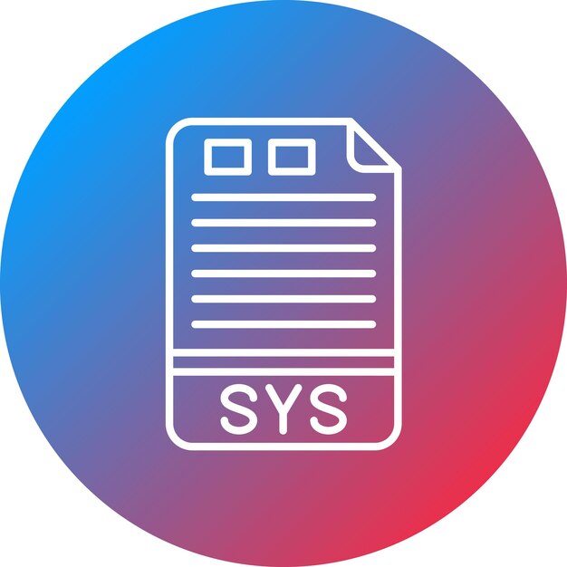 Imagen vectorial de icono SYS Puede utilizarse para formatos de archivo