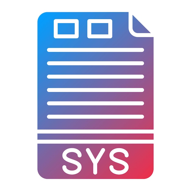 Imagen vectorial de icono SYS Puede utilizarse para formatos de archivo
