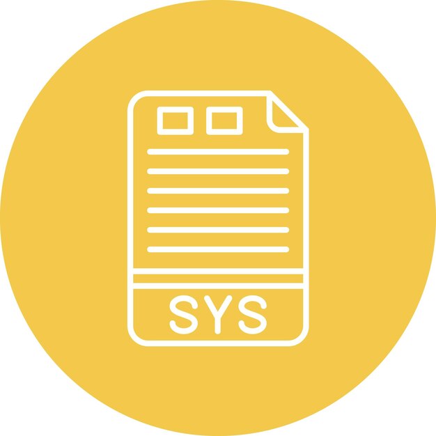 Imagen vectorial de icono SYS Puede utilizarse para formatos de archivo