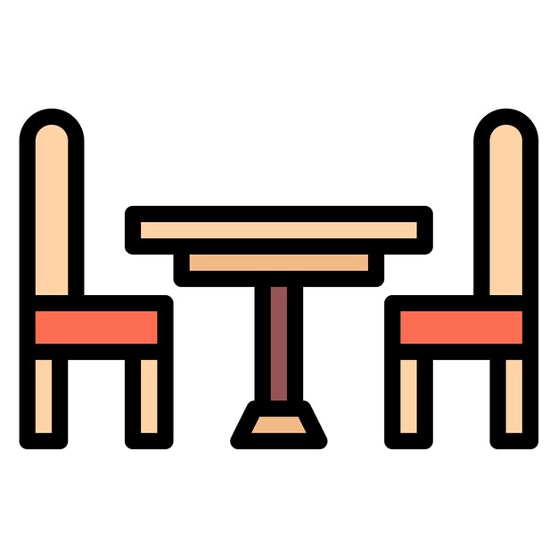 Imagen vectorial del icono de la tabla del café Se puede usar para Bar